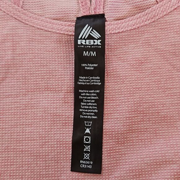 RBX Women's Active Racer Back Top Medium Pink & White - Picture 13 of 16